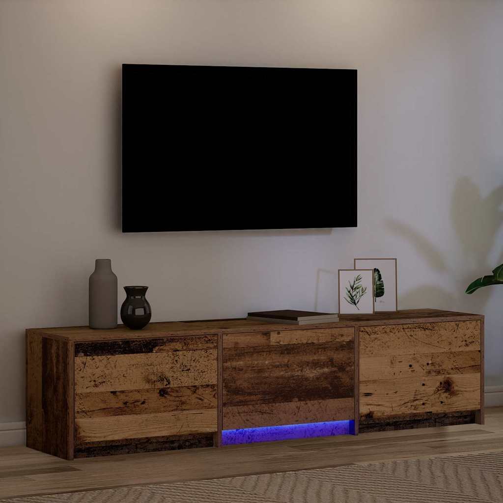vidaXL TV Schrank mit LEDs Altholz 162 x 34 x 40 cm Holzwerkstoff