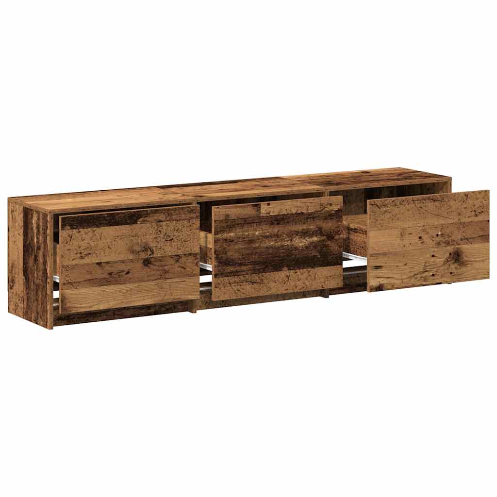 vidaXL TV Schrank mit LEDs Altholz 162 x 34 x 40 cm Holzwerkstoff