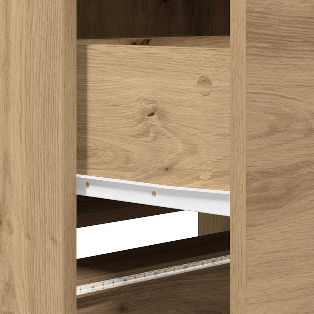 vidaXL TV Schrank mit LEDs Kunsthandwerk Eiche 162 x 34 x 40 cm