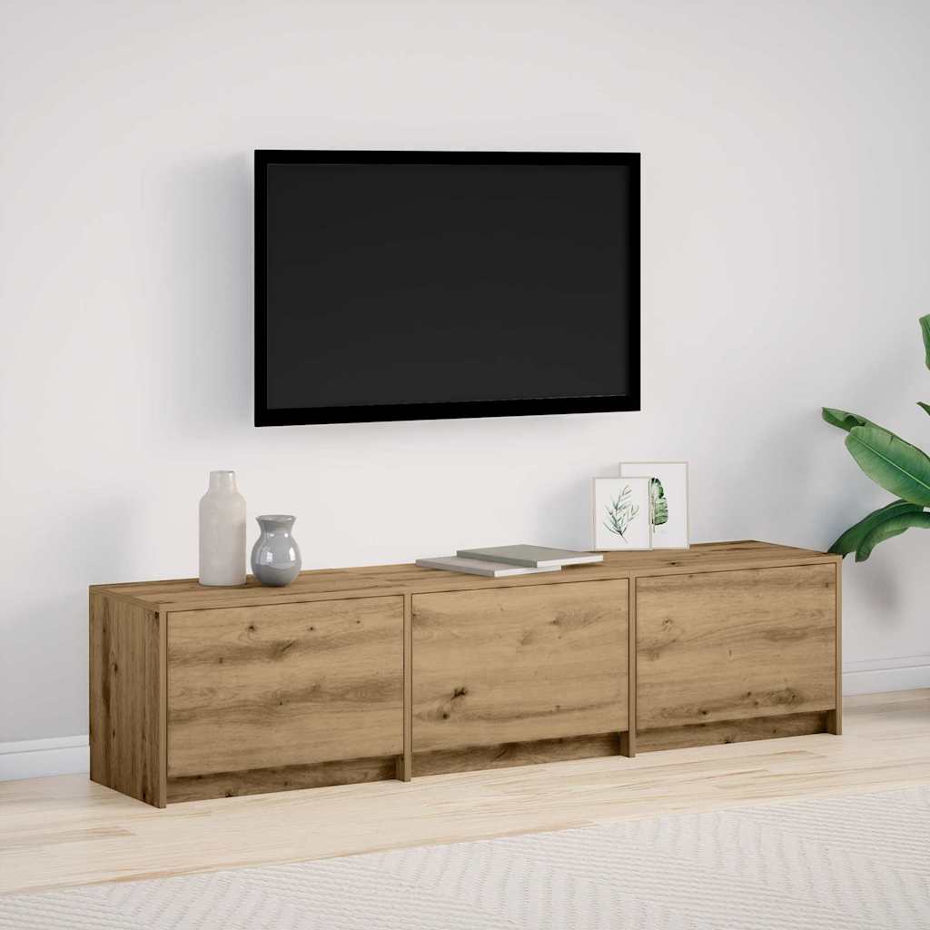 vidaXL TV Schrank mit LEDs Kunsthandwerk Eiche 162 x 34 x 40 cm