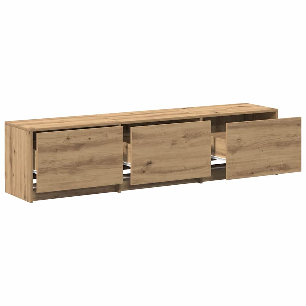 vidaXL TV Schrank mit LEDs Kunsthandwerk Eiche 162 x 34 x 40 cm