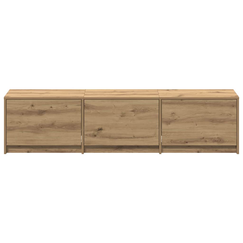 vidaXL TV Schrank mit LEDs Kunsthandwerk Eiche 162 x 34 x 40 cm
