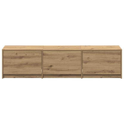 vidaXL TV Schrank mit LEDs Kunsthandwerk Eiche 162 x 34 x 40 cm
