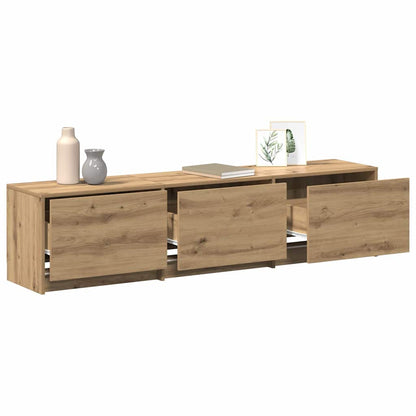 vidaXL TV Schrank mit LEDs Kunsthandwerk Eiche 162 x 34 x 40 cm