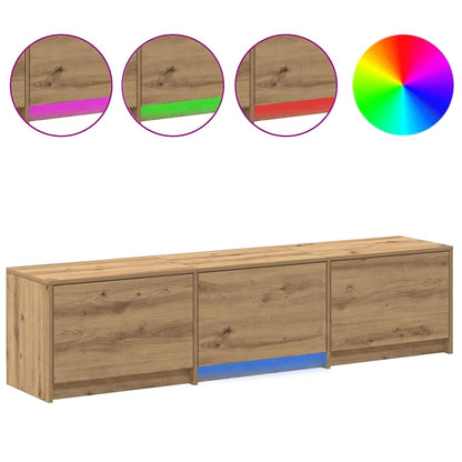 vidaXL TV Schrank mit LEDs Kunsthandwerk Eiche 162 x 34 x 40 cm