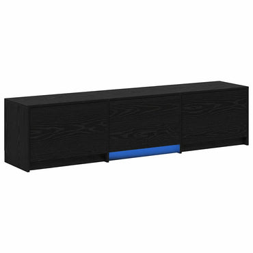 vidaXL TV Schrank mit LEDs Schwarz Eichen-Optik 162 x 34 x 40 cm
