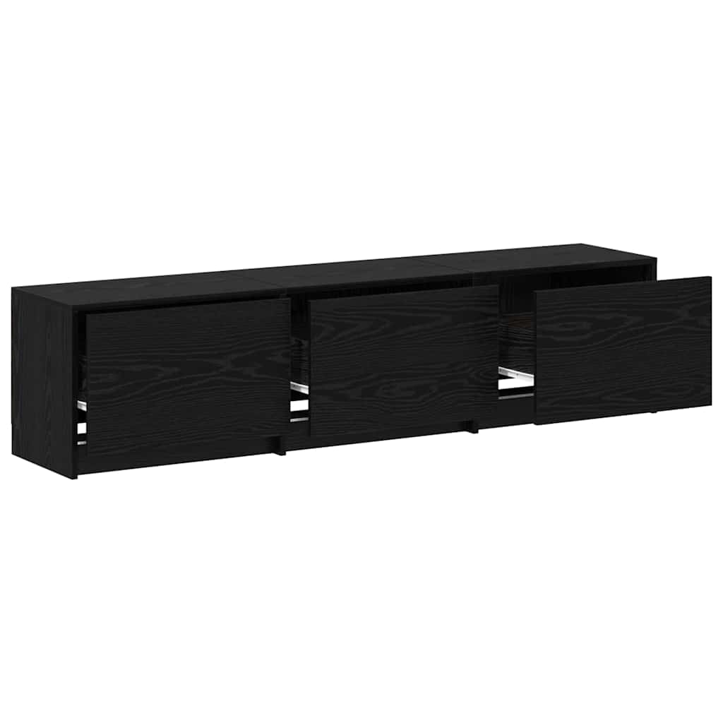 Fernsehschrank mit LED Schwarze Eiche 165 x 34 x 40 cm