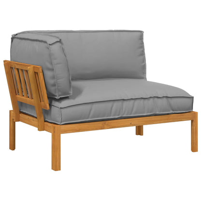 vidaXL Sofa Set mit Kissen Uni Grau 132 x 92 x 69 cm Massivholz Akazie