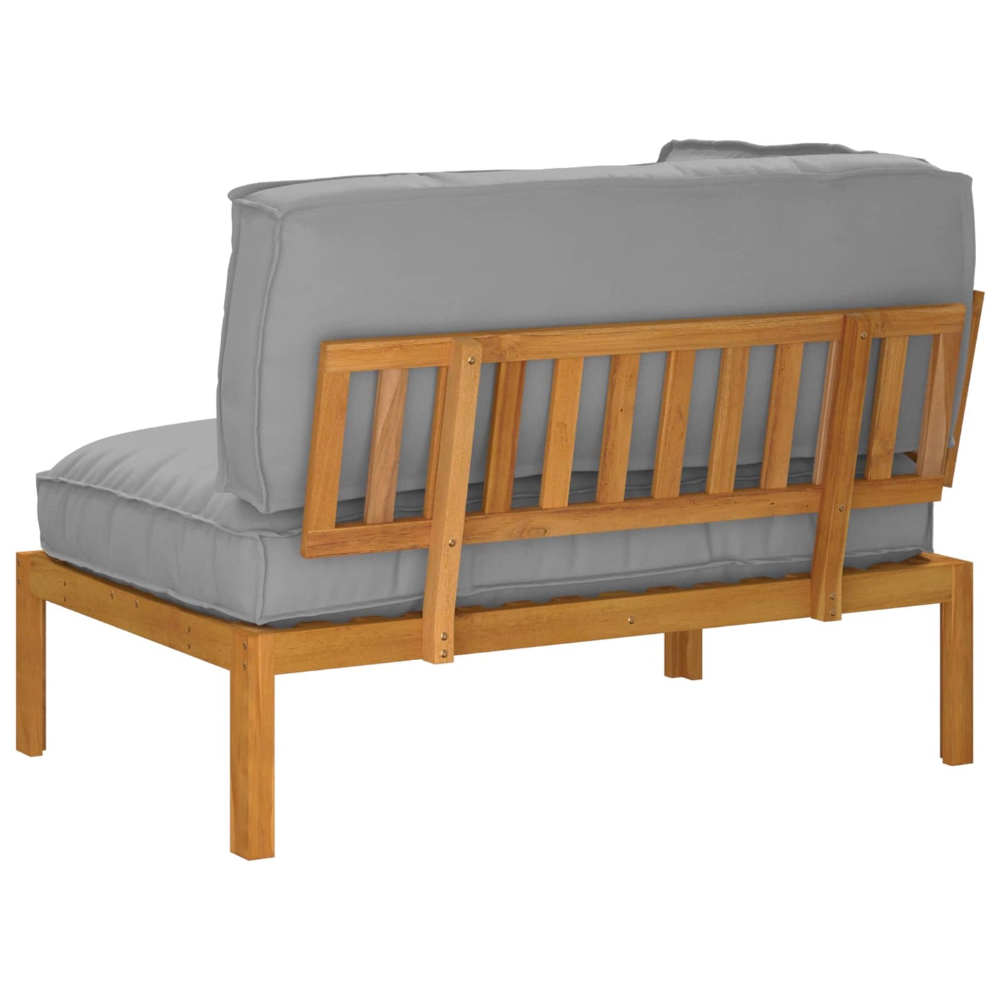 vidaXL Sofa Set mit Kissen Uni Grau 132 x 92 x 69 cm Massivholz Akazie