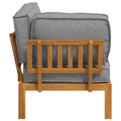 vidaXL Sofa Set mit Kissen Uni Grau 132 x 92 x 69 cm Massivholz Akazie