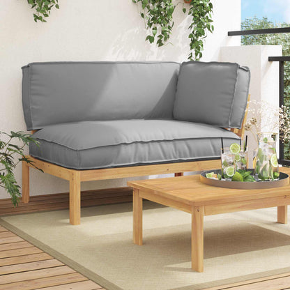 vidaXL Sofa Set mit Kissen Uni Grau 132 x 92 x 69 cm Massivholz Akazie