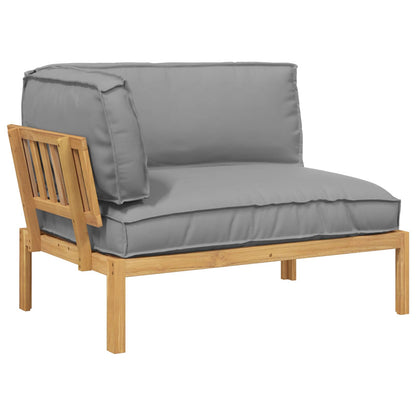 vidaXL Sofa Set mit Kissen Uni Grau 132 x 92 x 69 cm Massivholz Akazie