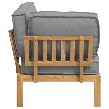 vidaXL Sofa Set mit Kissen Uni Grau 132 x 92 x 69 cm Massivholz Akazie