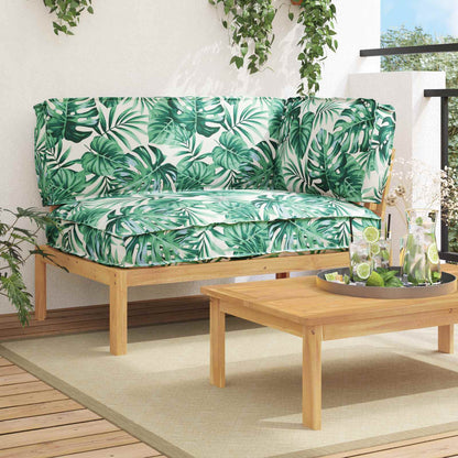 vidaXL Canapé motif feuilles 131,5 x 92 x 69 cm bois d'acacia massif