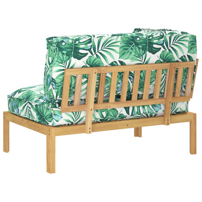 vidaXL Canapé motif feuilles 131,5 x 92 x 69 cm bois d'acacia massif