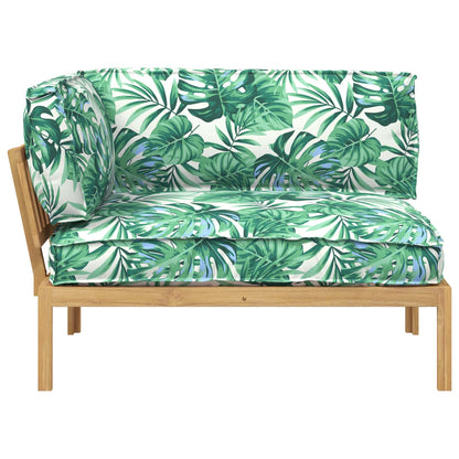 vidaXL Canapé motif feuilles 131,5 x 92 x 69 cm bois d'acacia massif