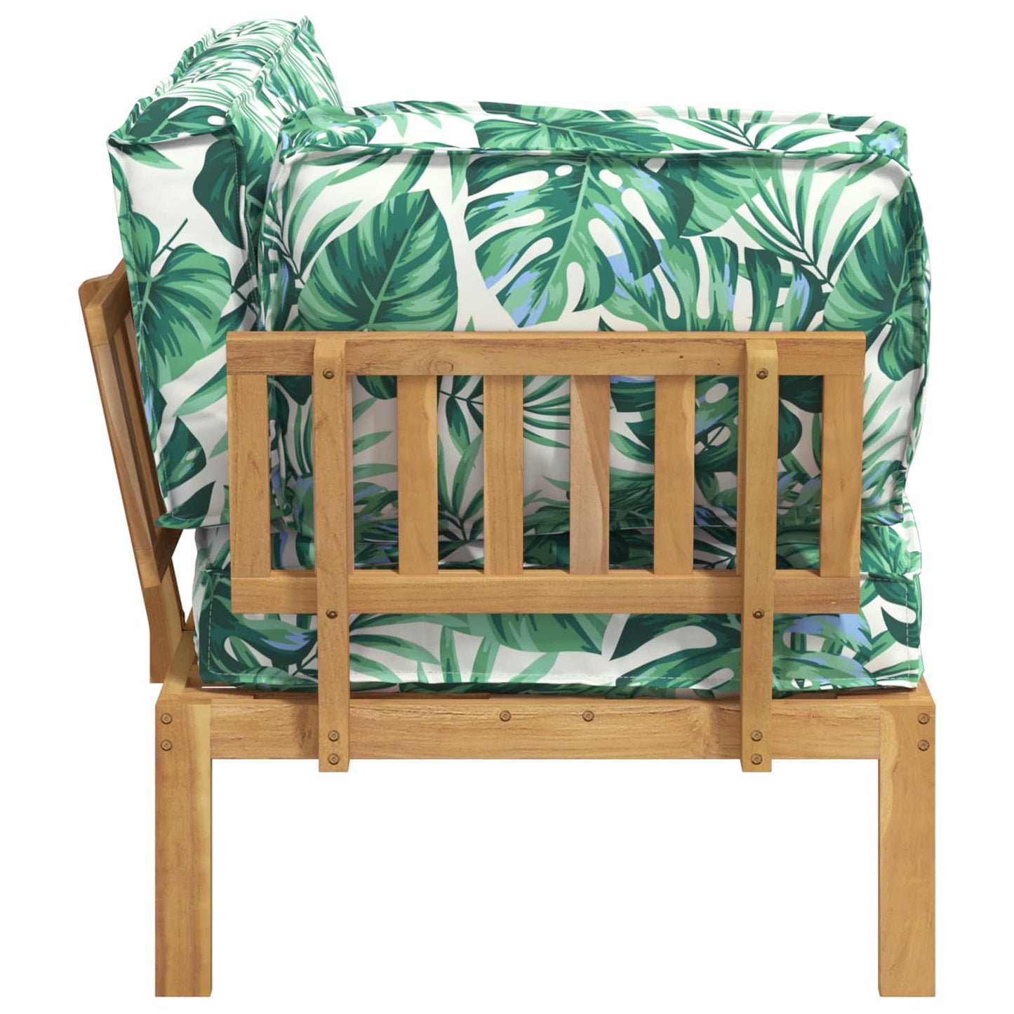 vidaXL Canapé motif feuilles 131,5 x 92 x 69 cm bois d'acacia massif