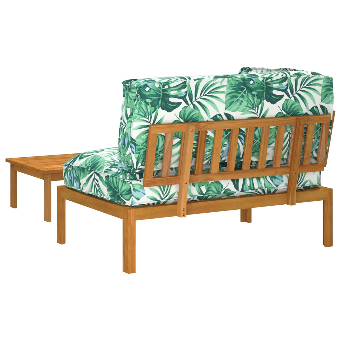 Sofa Set mit Kissen Blatt 2 pcs Blattmuster Massivholz Akazie