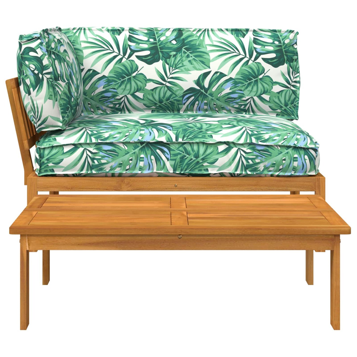 Sofa Set mit Kissen Blatt 2 pcs Blattmuster Massivholz Akazie