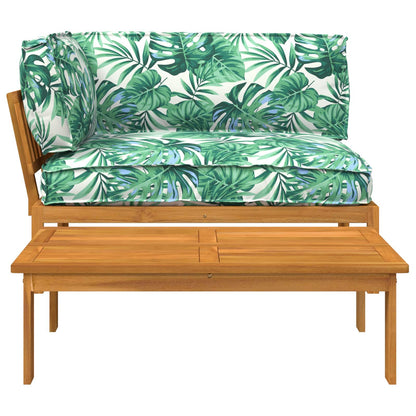 Sofa Set mit Kissen Blatt 2 pcs Blattmuster Massivholz Akazie