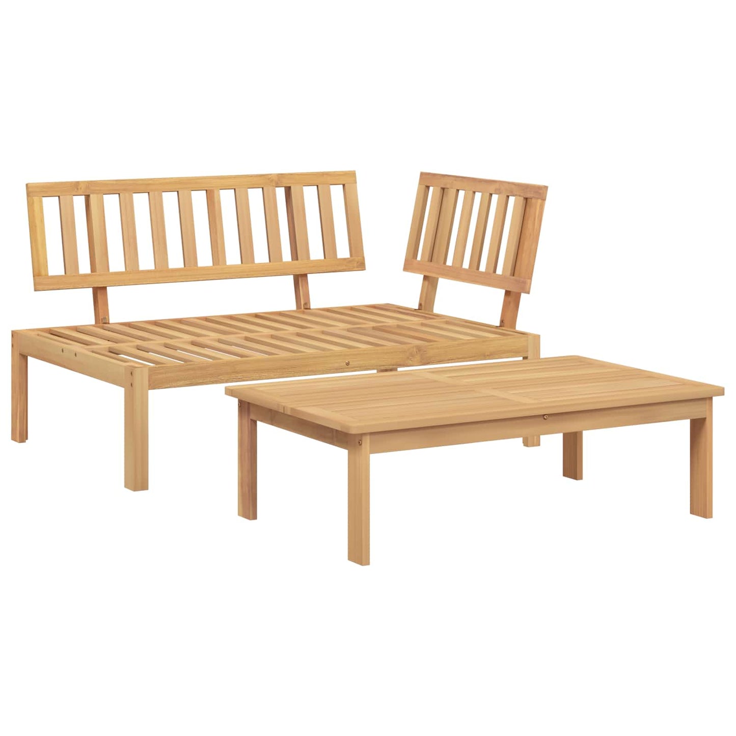 vidaXL Ensemble de canapés avec coussins en motif de feuilles 2 pcs Motif de feuilles Bois d'acacia massif