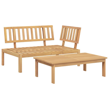 vidaXL Ensemble de canapés avec coussins en motif de feuilles 2 pcs Motif de feuilles Bois d'acacia massif