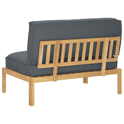 vidaXL Ensemble de canapés Uni anthracite 120 x 92 x 69 cm Bois d'acacia massif