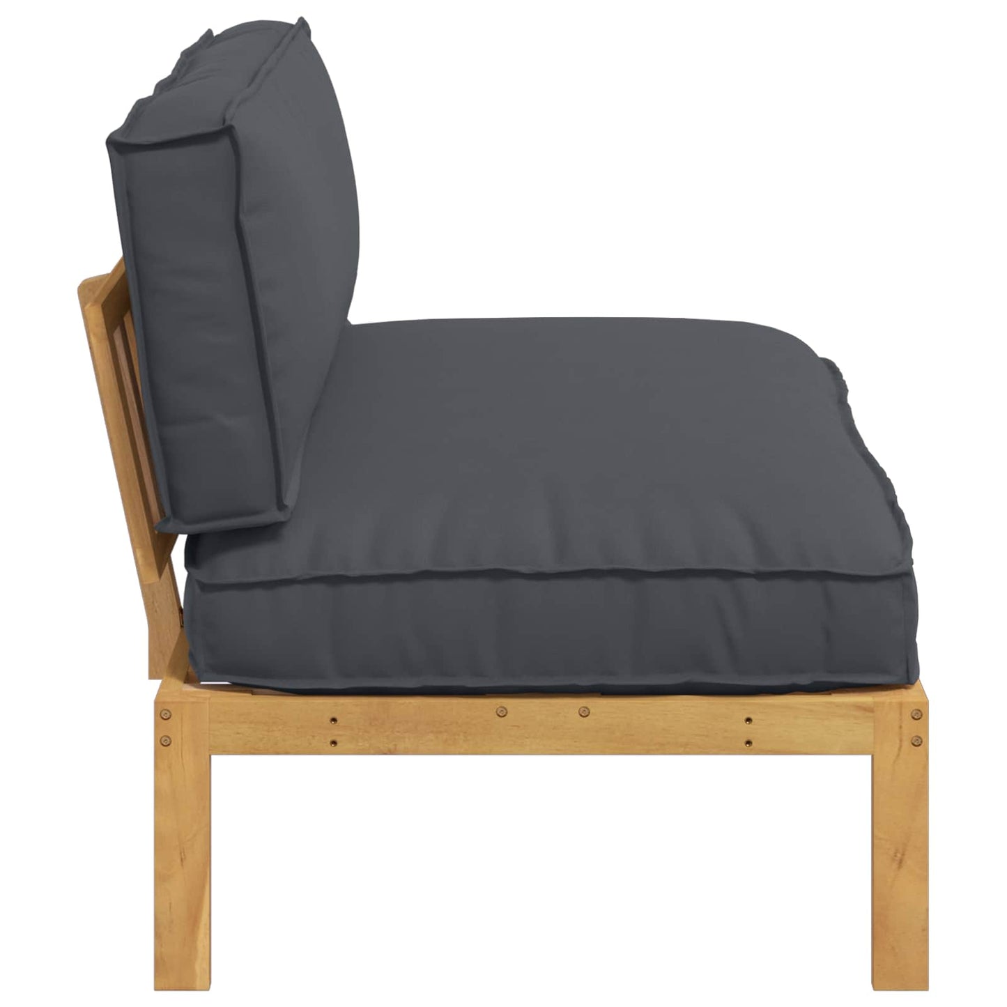 vidaXL Ensemble de canapés Uni anthracite 120 x 92 x 69 cm Bois d'acacia massif