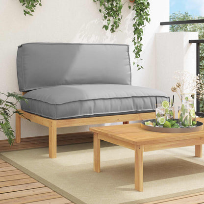 vidaXL Salon de jardin avec coussins Gris uni 120 x 92 x 69 cm Bois d'acacia massif