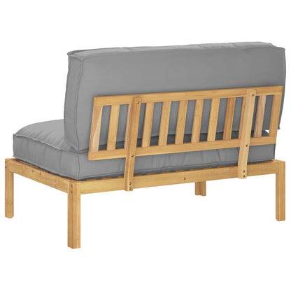 vidaXL Salon de jardin avec coussins Gris uni 120 x 92 x 69 cm Bois d'acacia massif