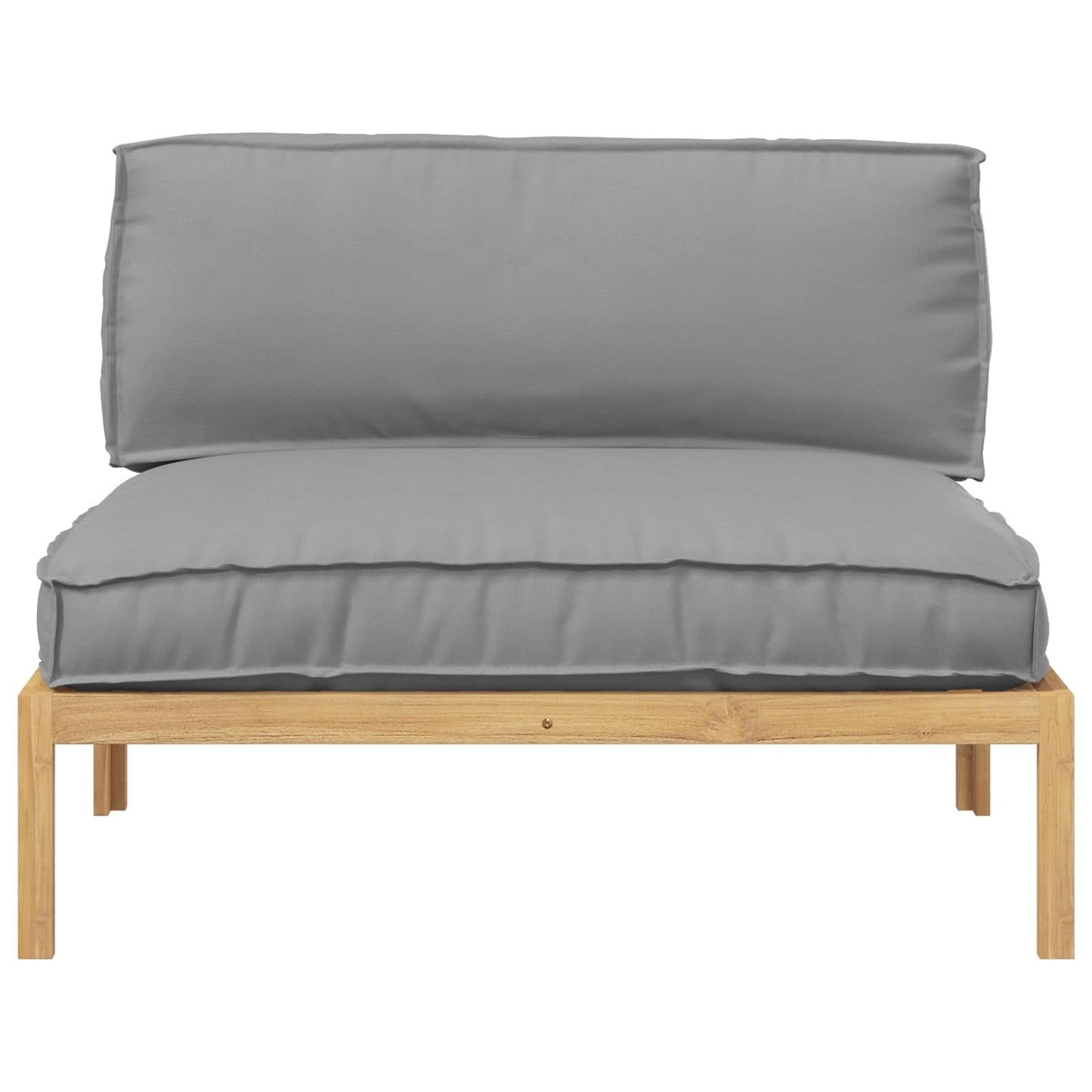 vidaXL Salon de jardin avec coussins Gris uni 120 x 92 x 69 cm Bois d'acacia massif