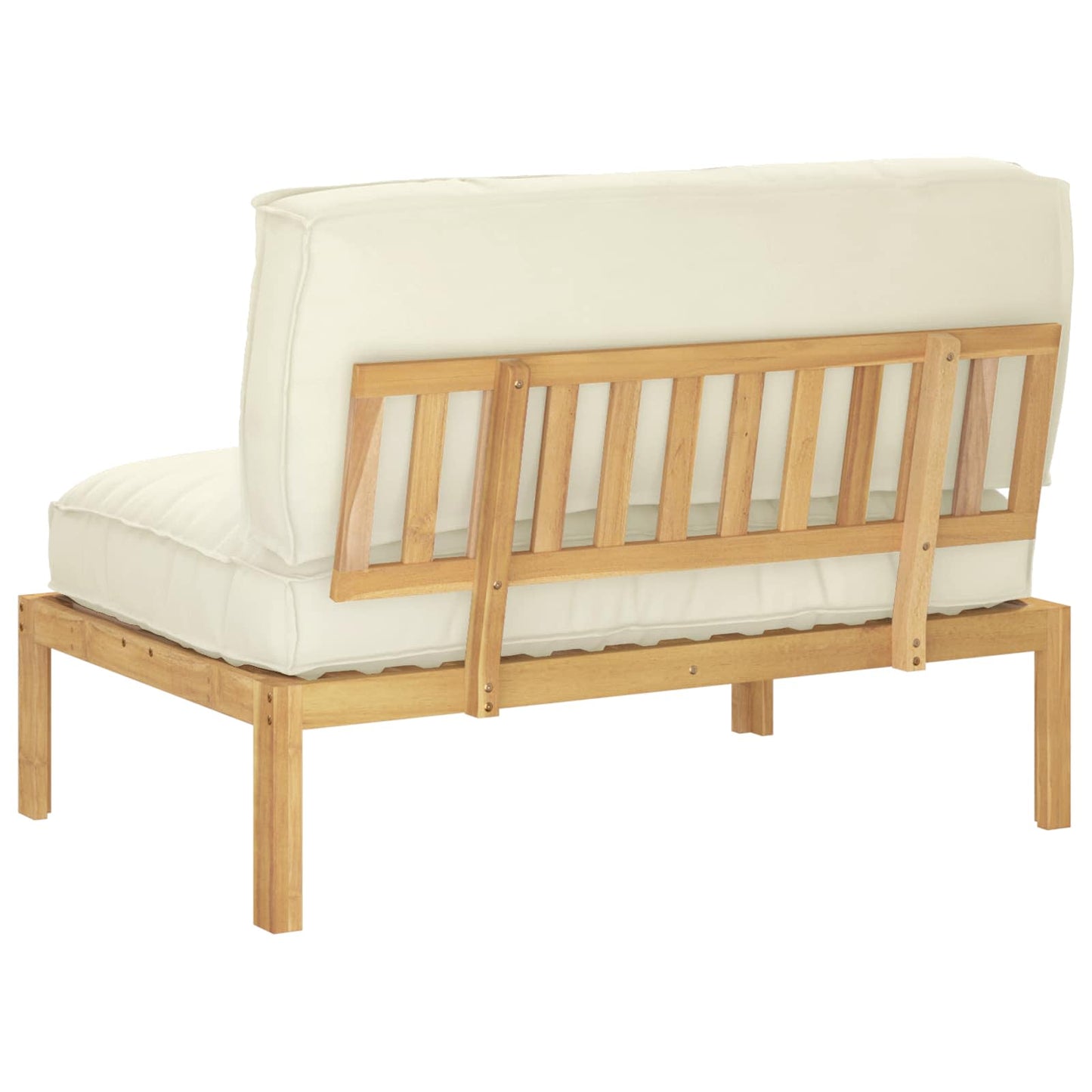 vidaXL Salon de jardin avec coussins crème 120 x 92 x 69 cm Bois d'acacia massif