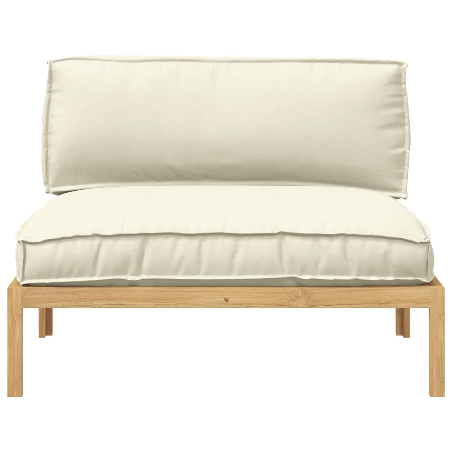 vidaXL Salon de jardin avec coussins crème 120 x 92 x 69 cm Bois d'acacia massif