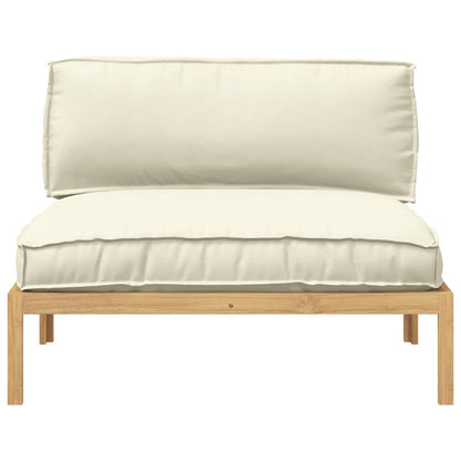 vidaXL Salon de jardin avec coussins crème 120 x 92 x 69 cm Bois d'acacia massif