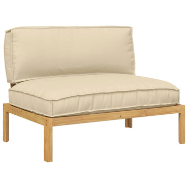 vidaXL Ensemble de canapés avec coussins beige 120 x 92 x 69 cm en bois d'acacia massif