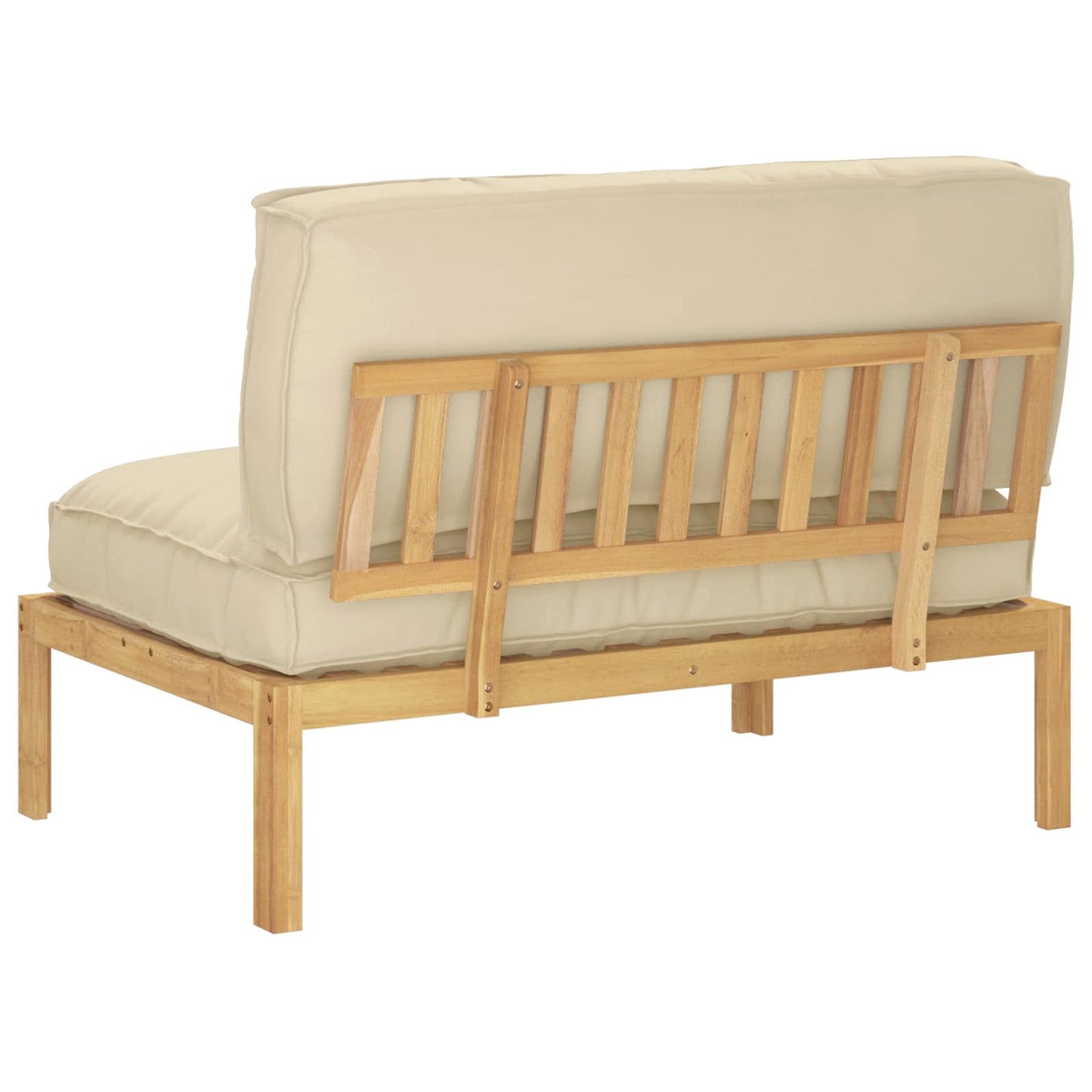 vidaXL Ensemble de canapés avec coussins beige 120 x 92 x 69 cm en bois d'acacia massif