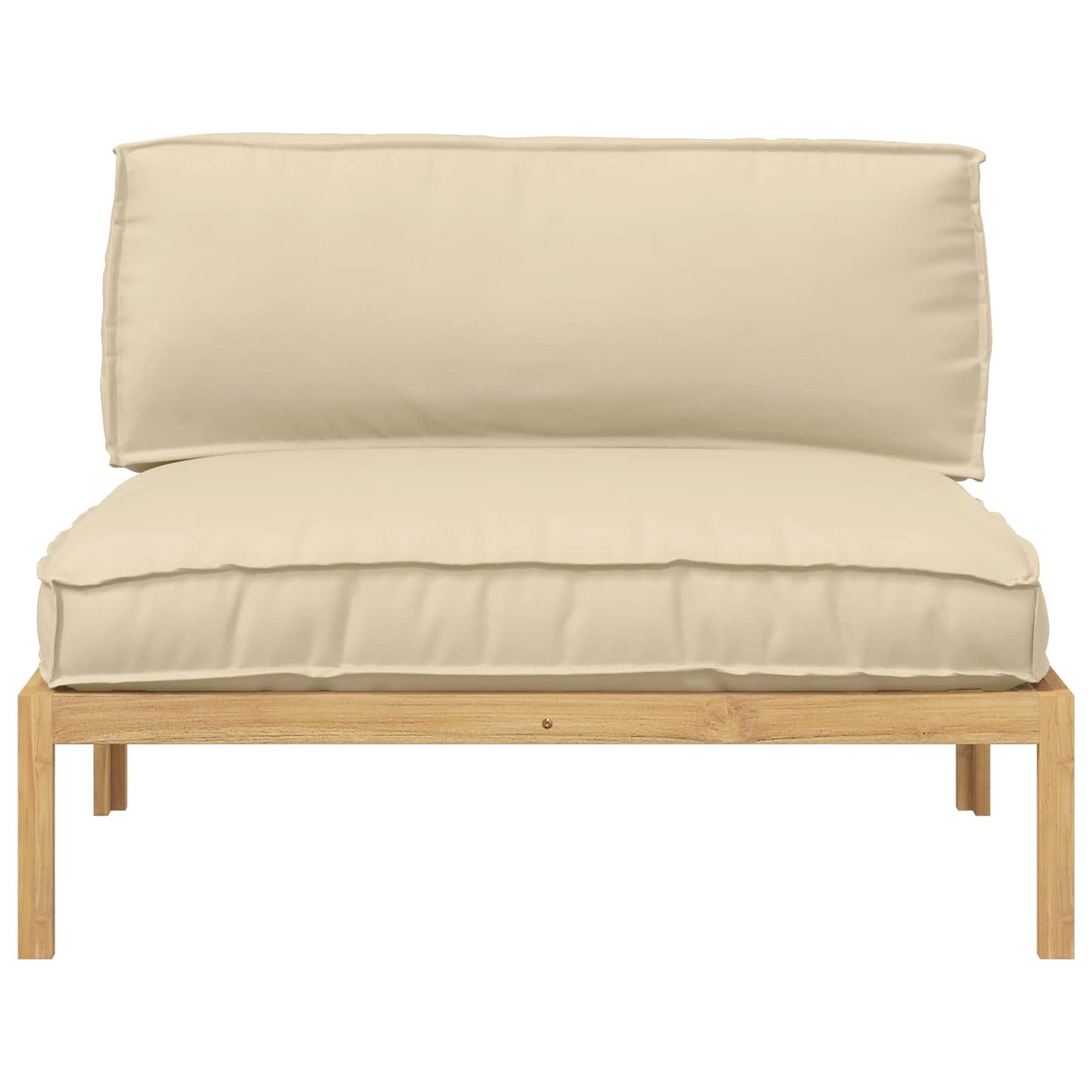 vidaXL Ensemble de canapés avec coussins beige 120 x 92 x 69 cm en bois d'acacia massif