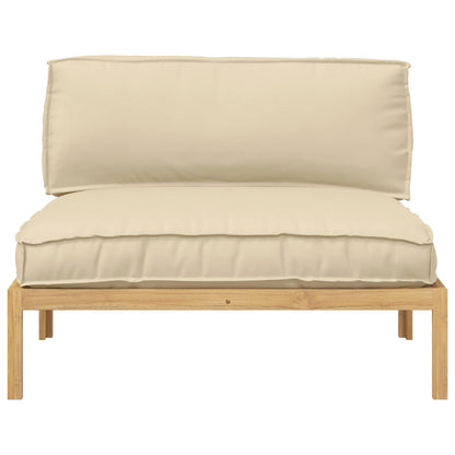vidaXL Ensemble de canapés avec coussins beige 120 x 92 x 69 cm en bois d'acacia massif