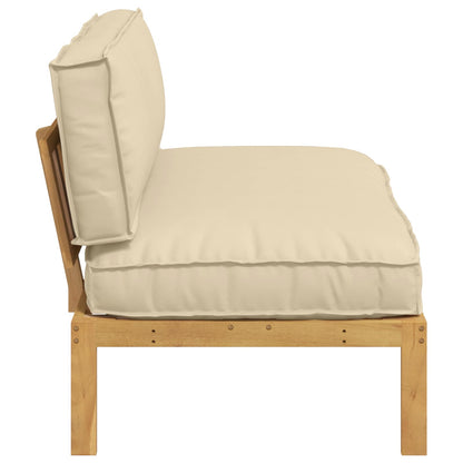 vidaXL Ensemble de canapés avec coussins beige 120 x 92 x 69 cm en bois d'acacia massif