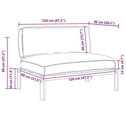 vidaXL Ensemble de canapés avec coussins beige 120 x 92 x 69 cm en bois d'acacia massif