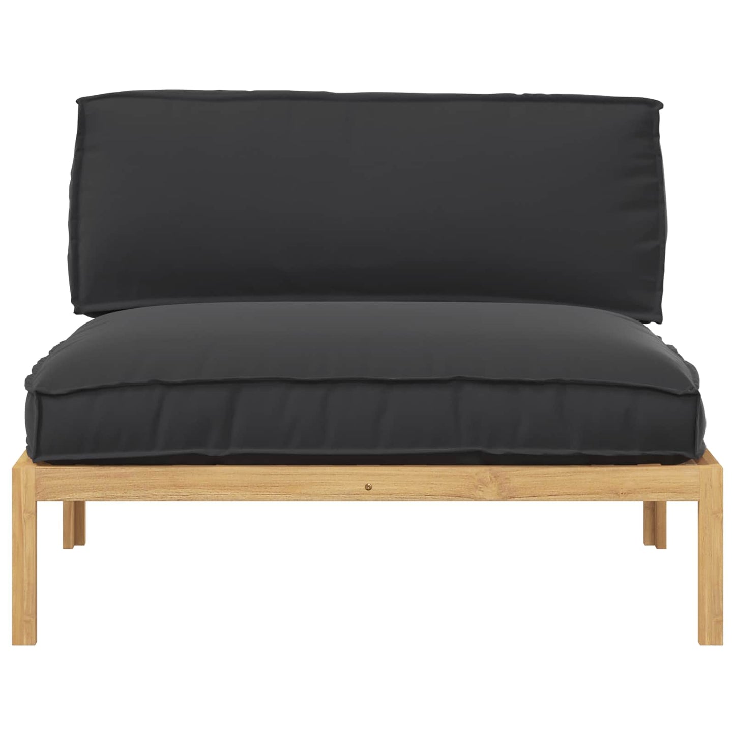 vidaXL Ensemble de canapés avec coussins Noir 120 x 92 x 69 cm Bois d'acacia massif