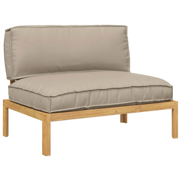 vidaXL Ensemble de canapés avec coussins Taupe 120 x 92 x 69 cm Bois d'acacia massif