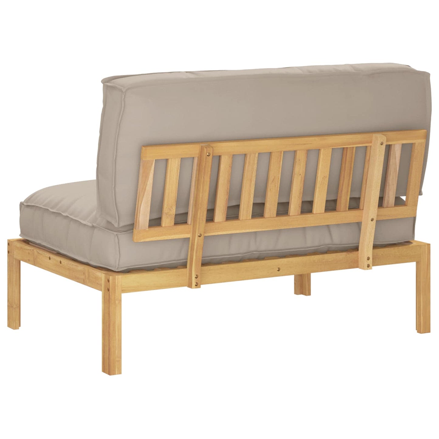 Sofa Set mit Kissen Taupe 120 x 92 x 69 cm Massivholz Akazie