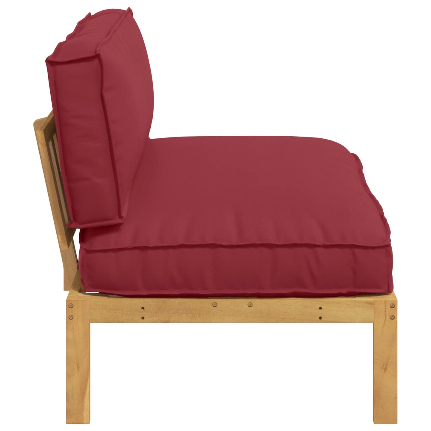 Sofa Set mit Kissen Weinrot 120 x 92 x 69 cm Massivholz Akazie