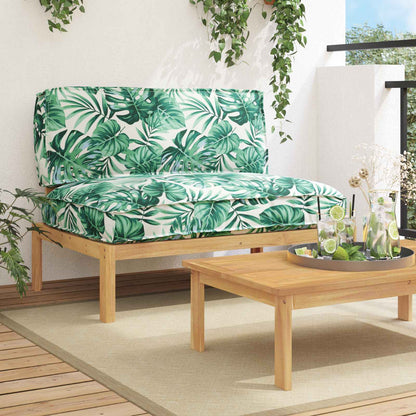 vidaXL Canapé motif feuilles 120 x 80 x 69 cm bois d'acacia massif