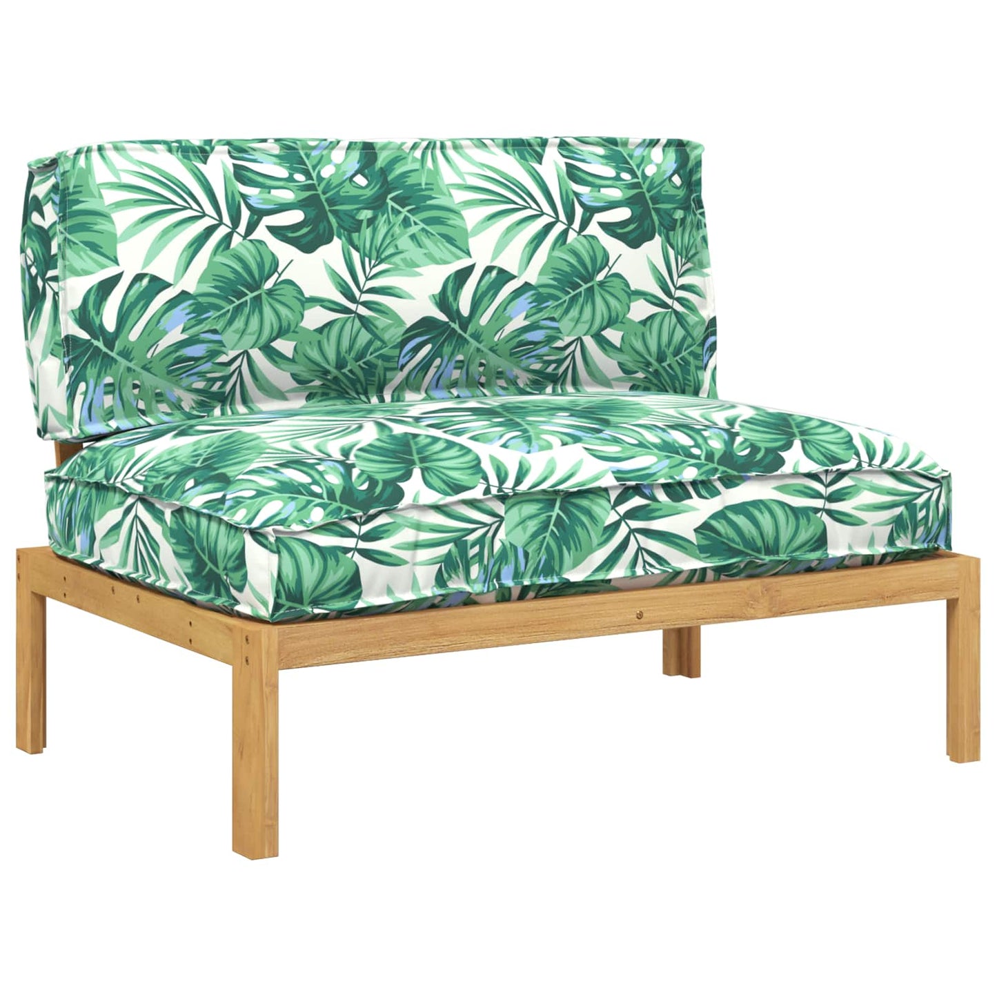 vidaXL Canapé motif feuilles 120 x 80 x 69 cm bois d'acacia massif