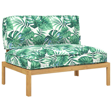 vidaXL Canapé motif feuilles 120 x 80 x 69 cm bois d'acacia massif