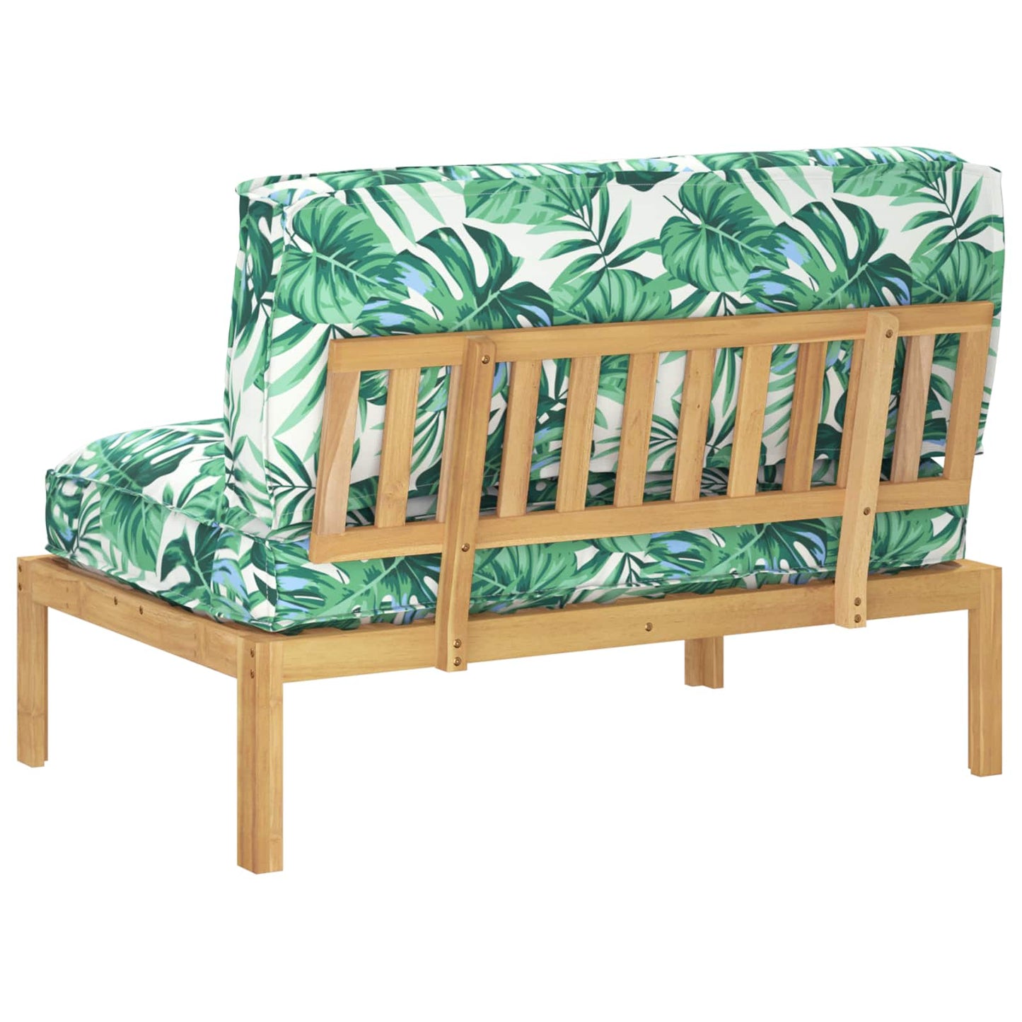 vidaXL Canapé motif feuilles 120 x 80 x 69 cm bois d'acacia massif