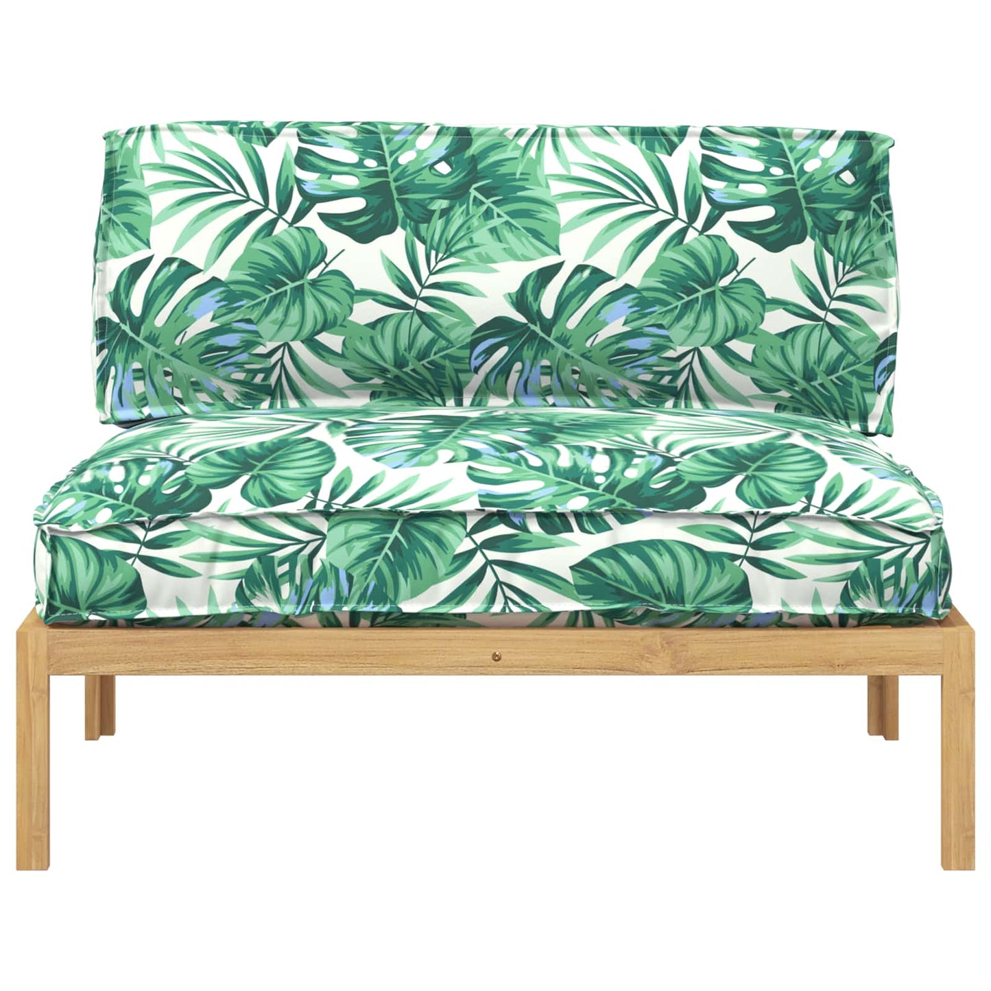 vidaXL Canapé motif feuilles 120 x 80 x 69 cm bois d'acacia massif