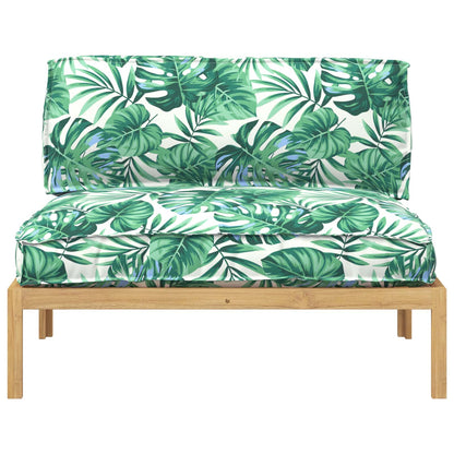 vidaXL Canapé motif feuilles 120 x 80 x 69 cm bois d'acacia massif